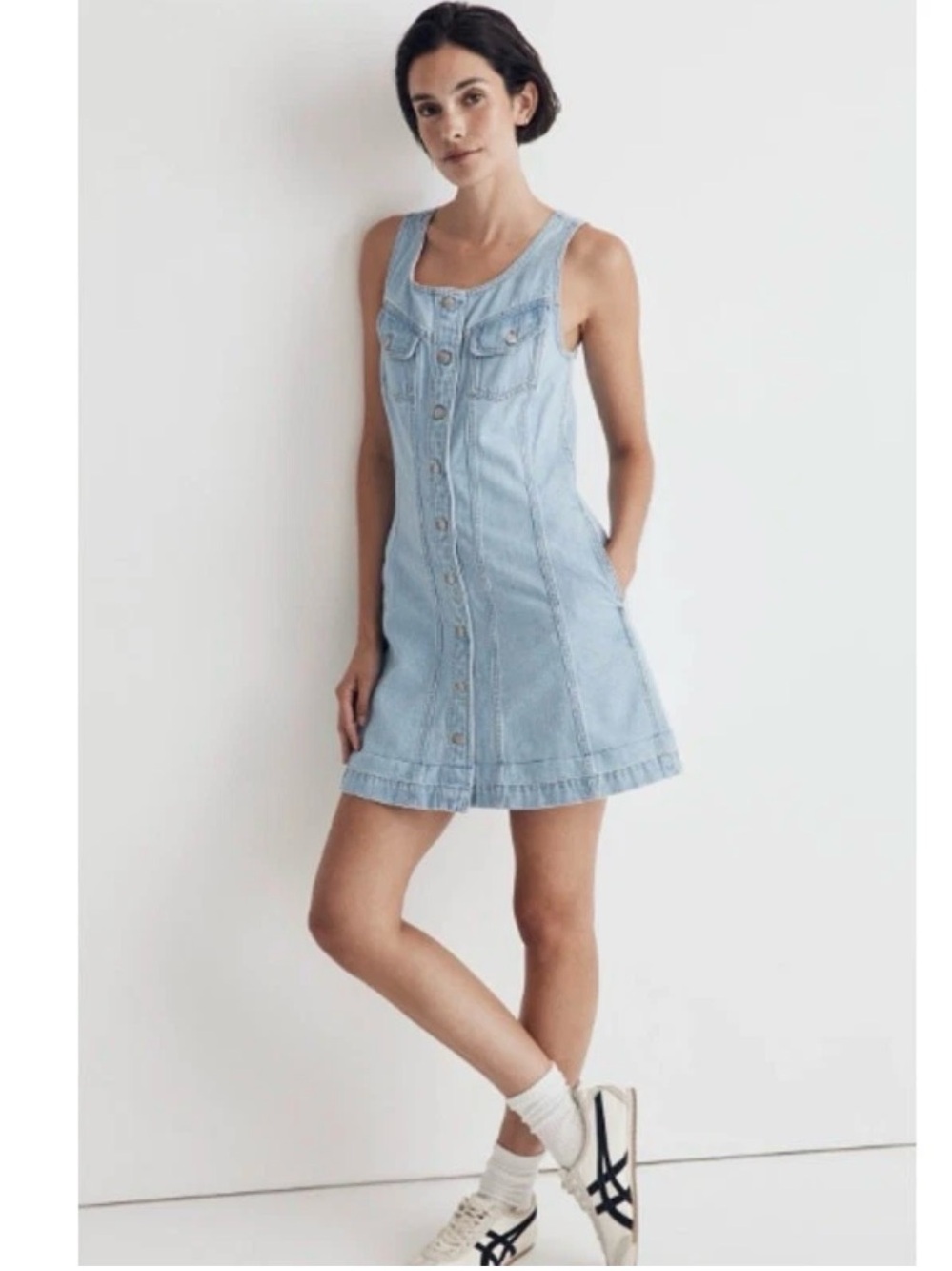 Madewell Denim Seamed Mini Denim Dress Palomilla Wash 8 Western Rideo Festival
